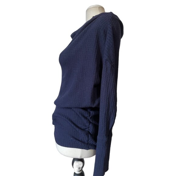 Maurices Straight Neck Waffle Knit Sweater Sz Small Womens Navy Blue Long Sleeve - Picture 3 of 7